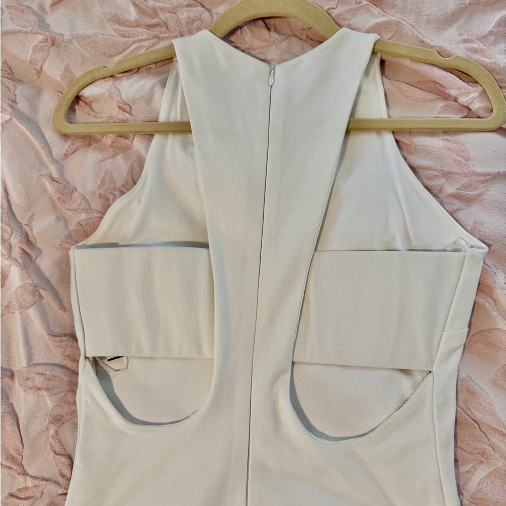 Kendall & Kylie White Sleeveless Keyhole Midi Dress